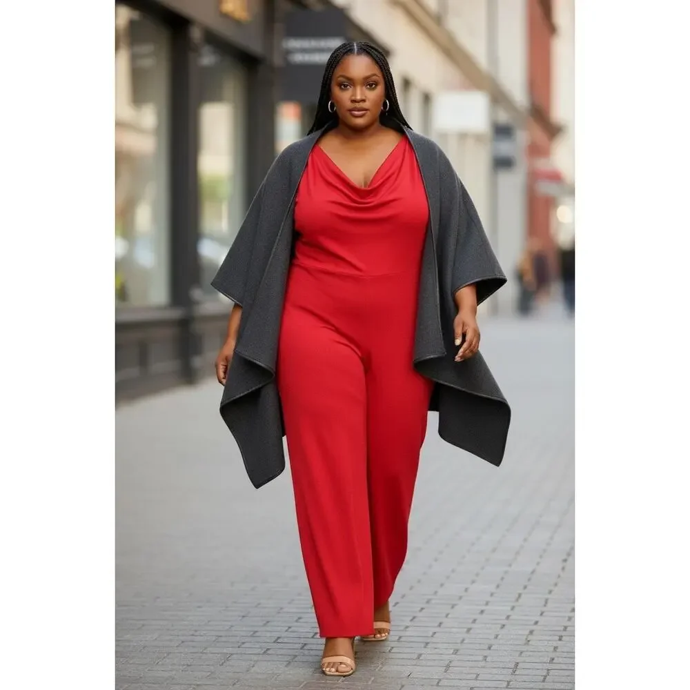 Jill Alexander Cherry Red Plus Size Jumpsuit – Size 2X